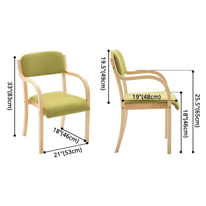 Black Set of 2 Wood Arm Chair P649
