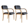Black Set of 2 Wood Arm Chair P649