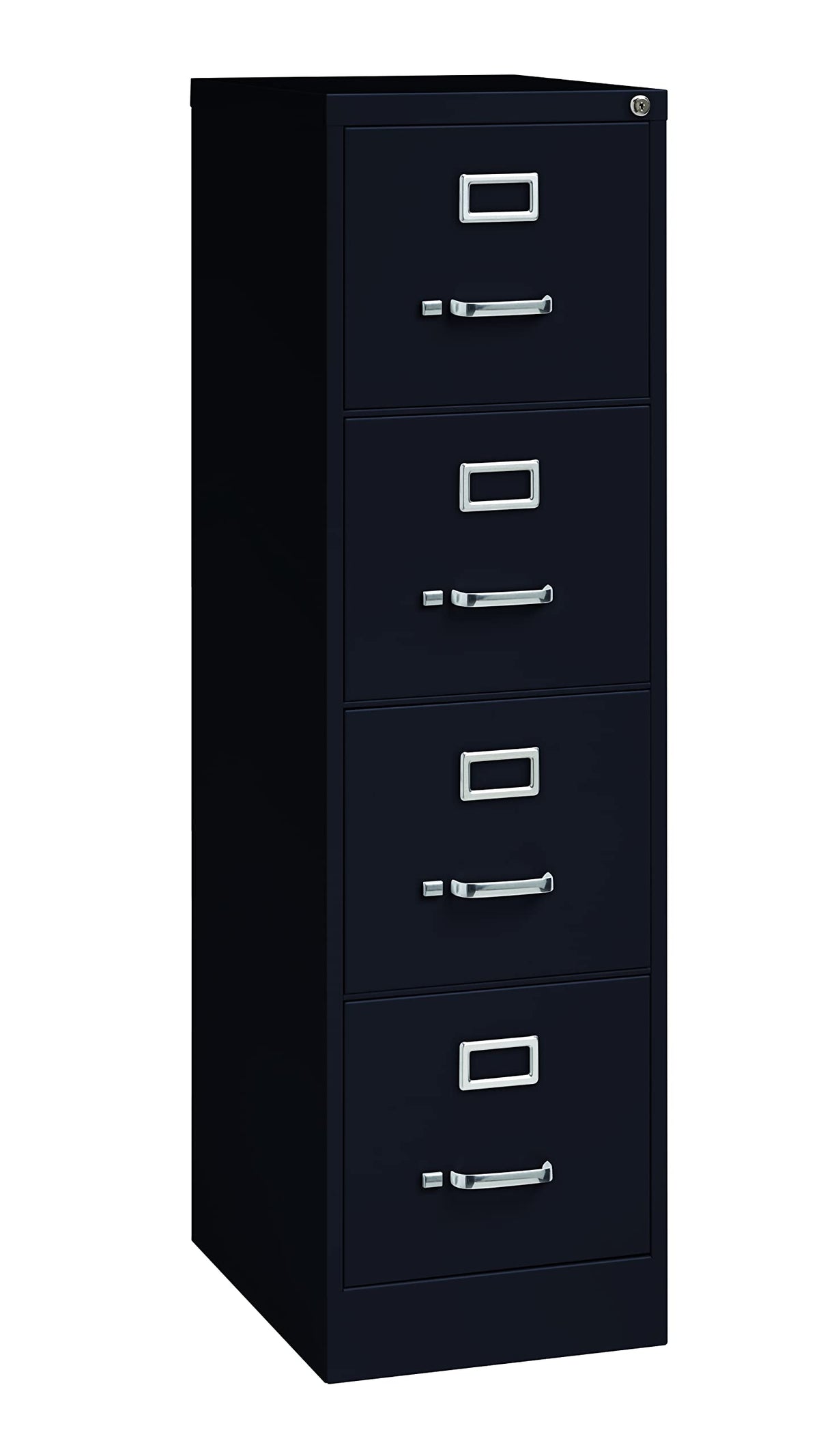 22" Deep 4 Drawer Letter Width Steel Vertical File Cabinet, Black H2440