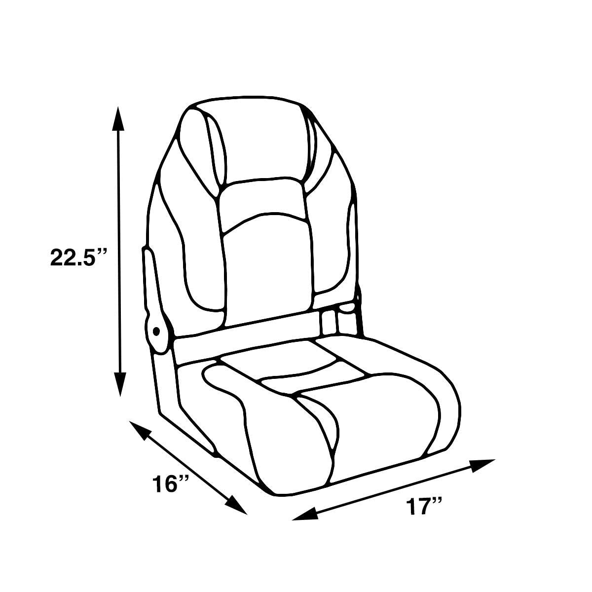 High Back Folding Boat Seats 2 Pack Charcoal Gray C3744
