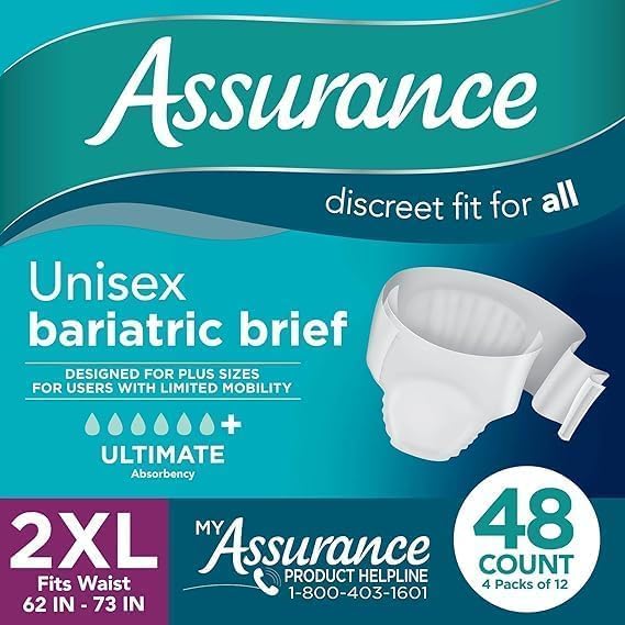 Maximum Absorbency Unisex Adult Briefs White 2XL 48 Count Q108