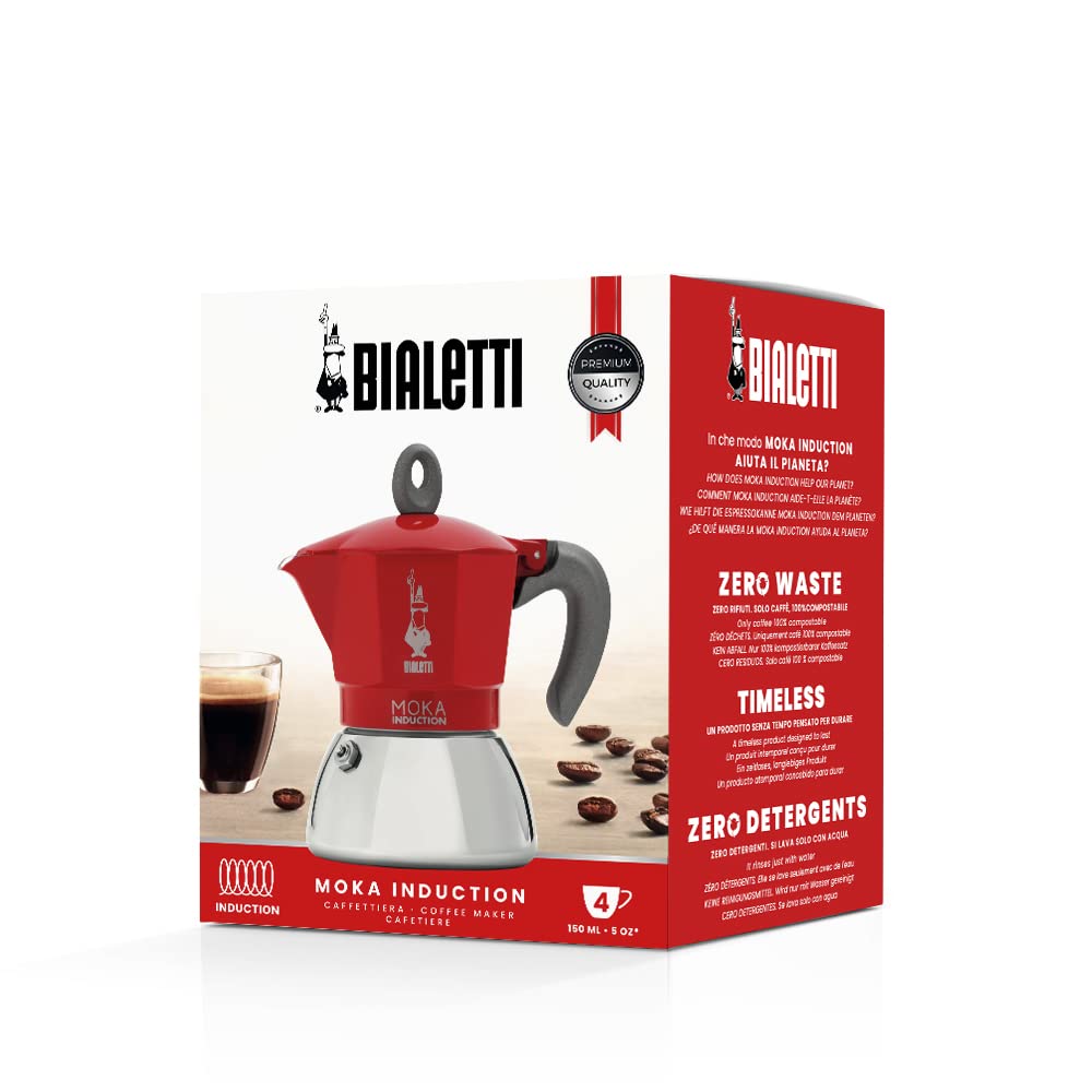 Red 4 Cups Espresso Moka Pot G7872