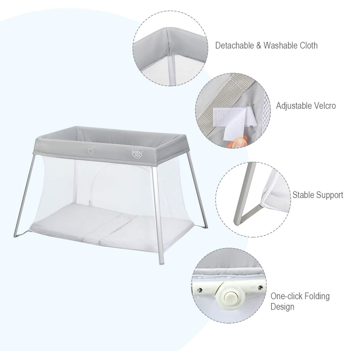 2 in 1 Portable Baby Playard with Mattress and Carry Bag P24121