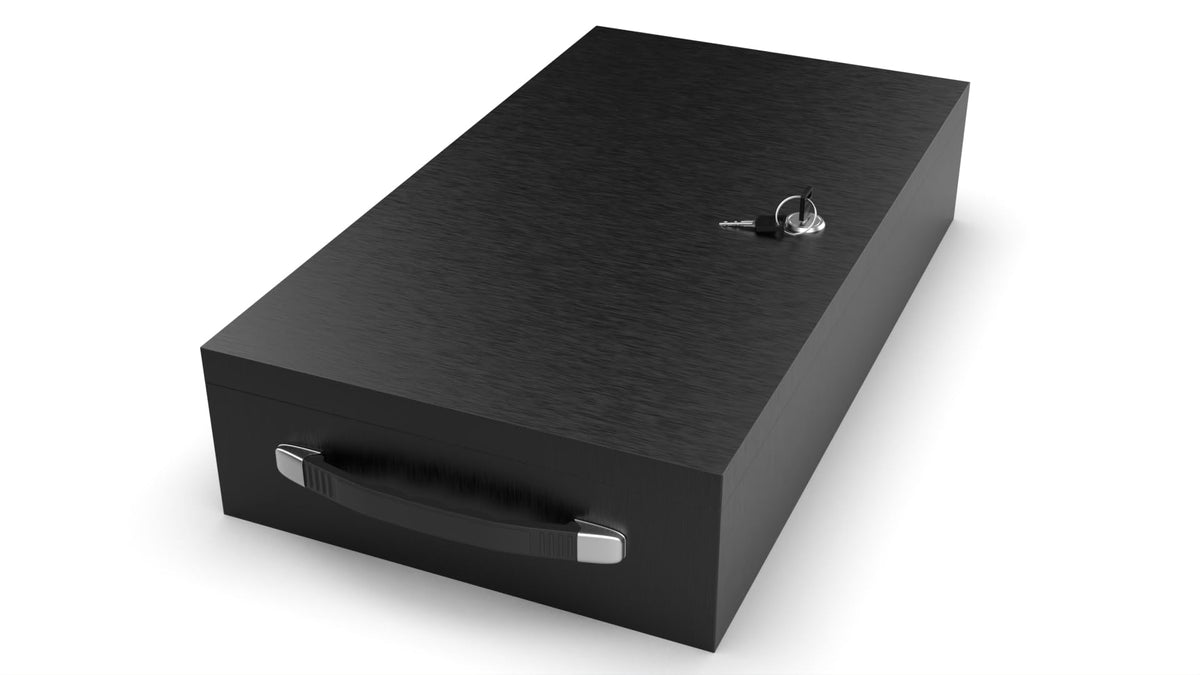 Fire Retardant Steel Security Chest Lock Box, 0.43 Cubic Ft, Black U4717
