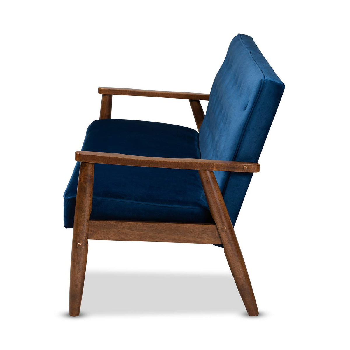 Navy Blue Velvet Upholstered 3-seater Sofa G445522