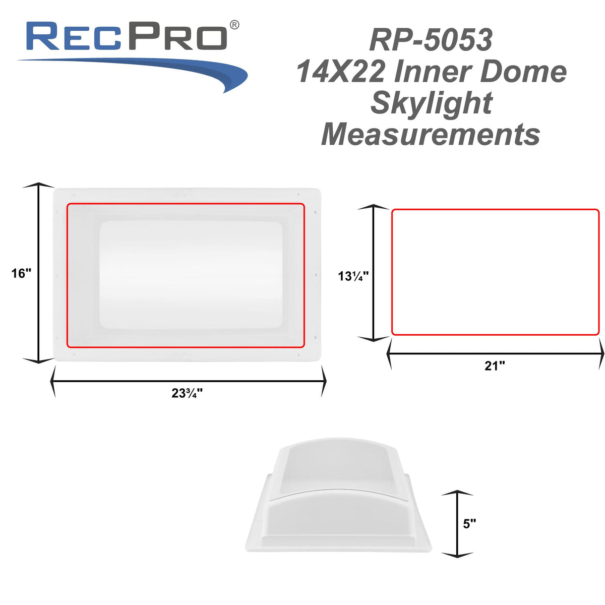 Clear Universal Replacement Inner Skylight Dome F95537