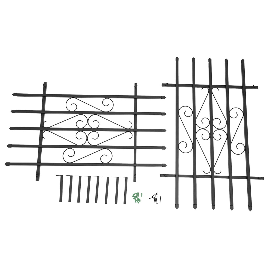 Black 24 x 36 Inch 2PCS Heavy Duty Window Security Bars G612998