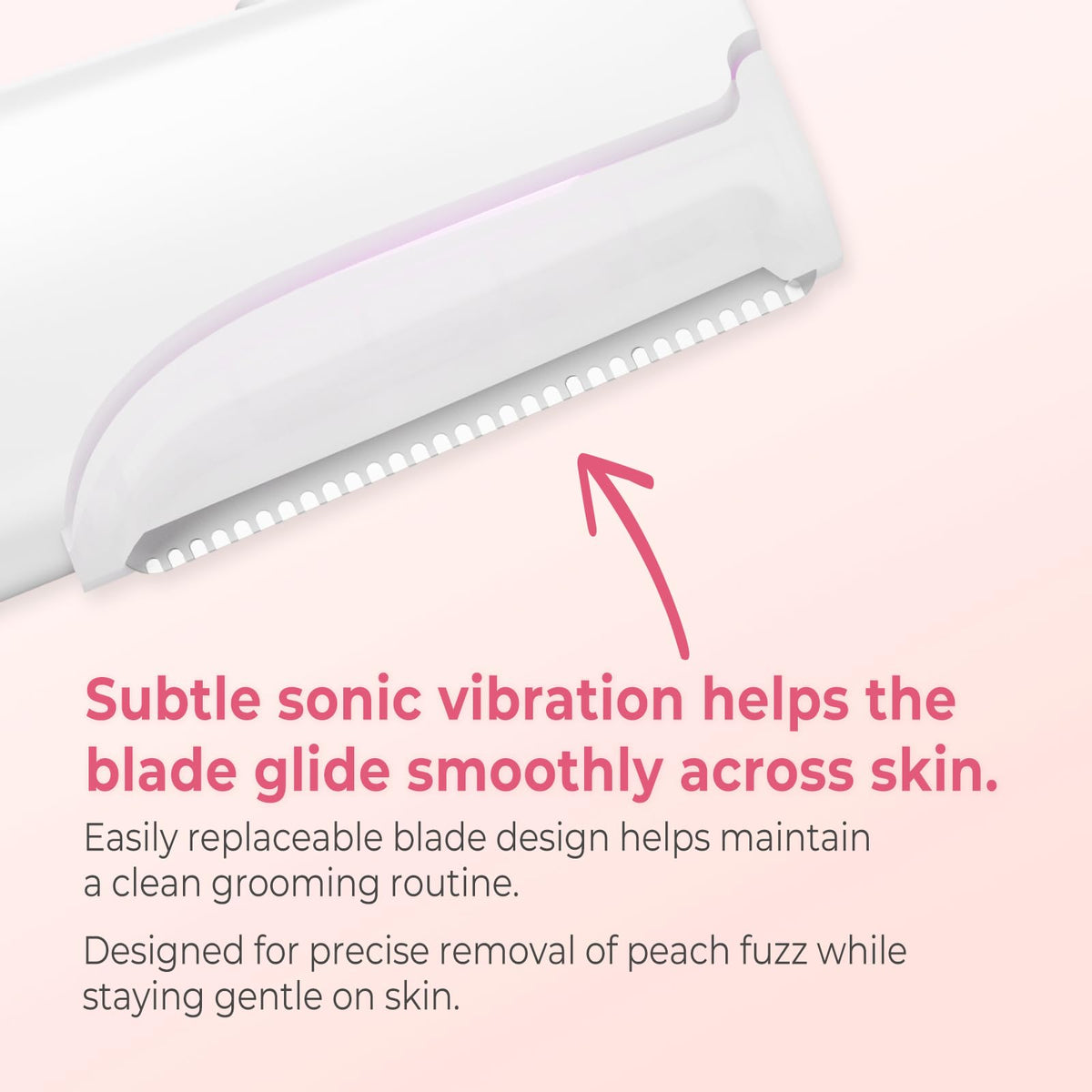 White Rechargeable Dermaplane Razor with 3 Replacement Blades K390