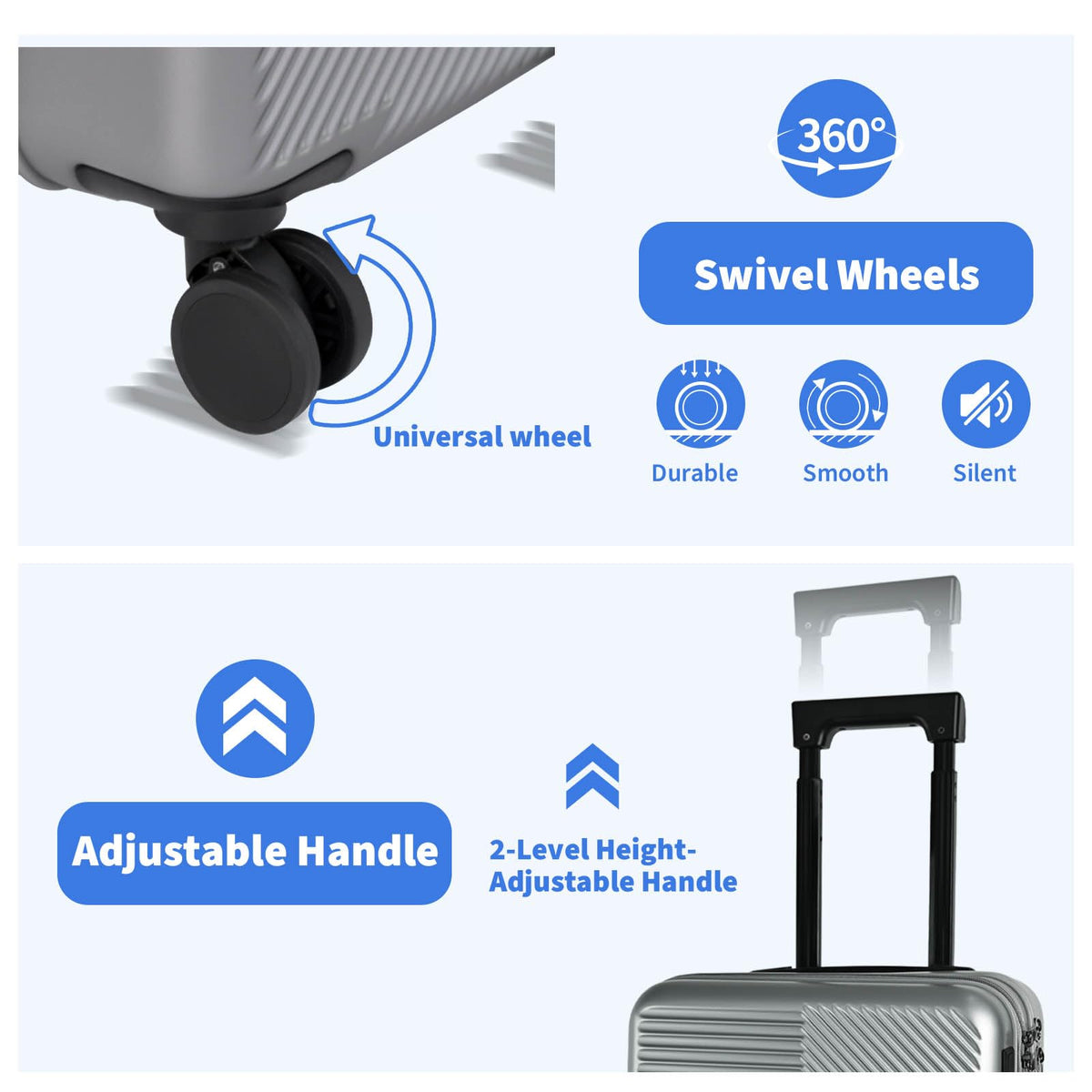 20 inch Hardshell PC Carry on Luggage with Wheels C9166