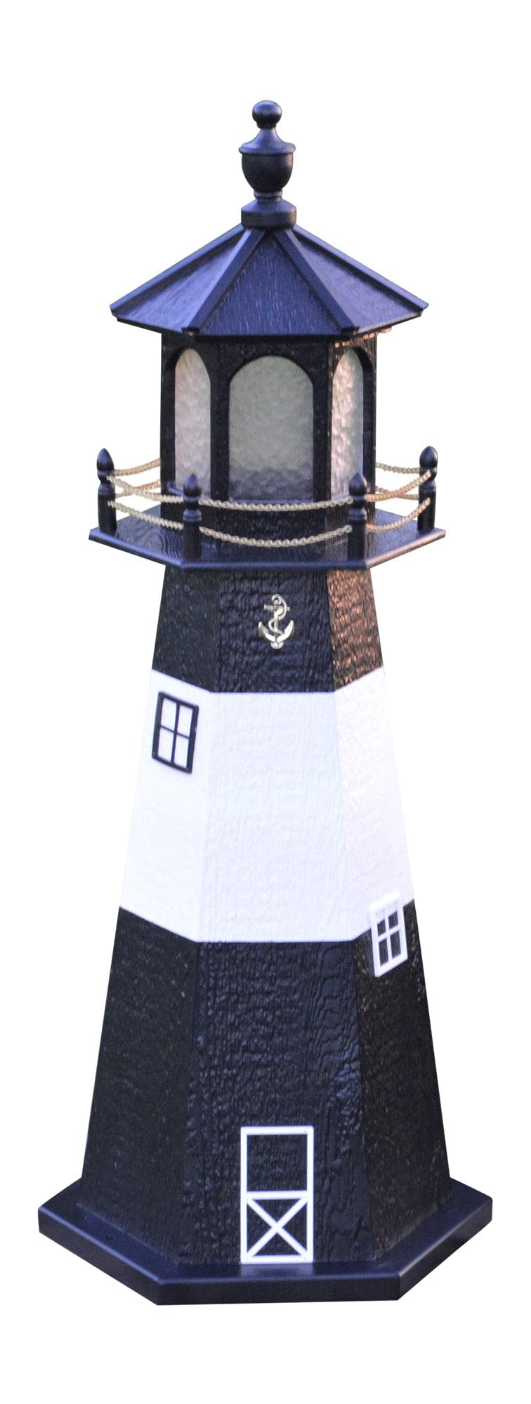 Amish-Made 48" Tall Outdoor Lighthouse with Solar LED Light P118714