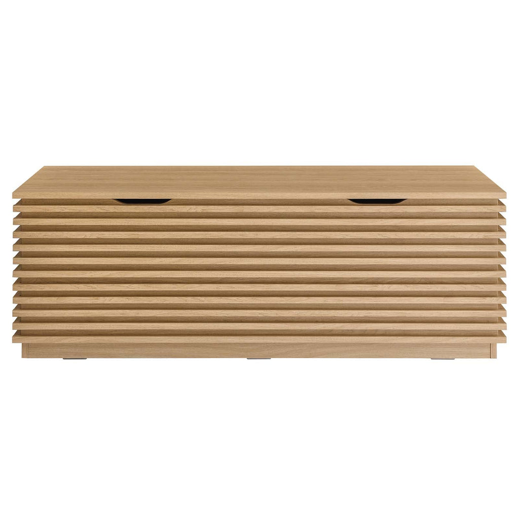 Oak Wood Grain Storage Bench B971