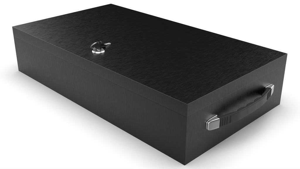 Fire Retardant Steel Security Chest Lock Box, 0.43 Cubic Ft, Black U4717