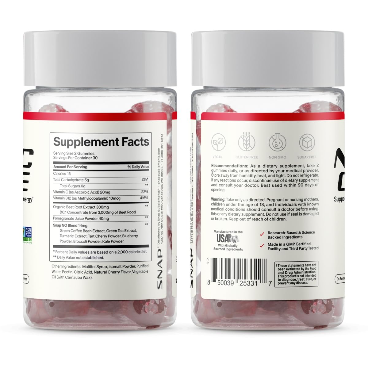 Cherry Beet Root Gummies 60 Count 2-Pack N893112