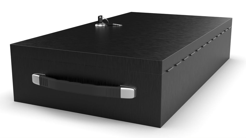 Fire Retardant Steel Security Chest Lock Box, 0.43 Cubic Ft, Black U4717