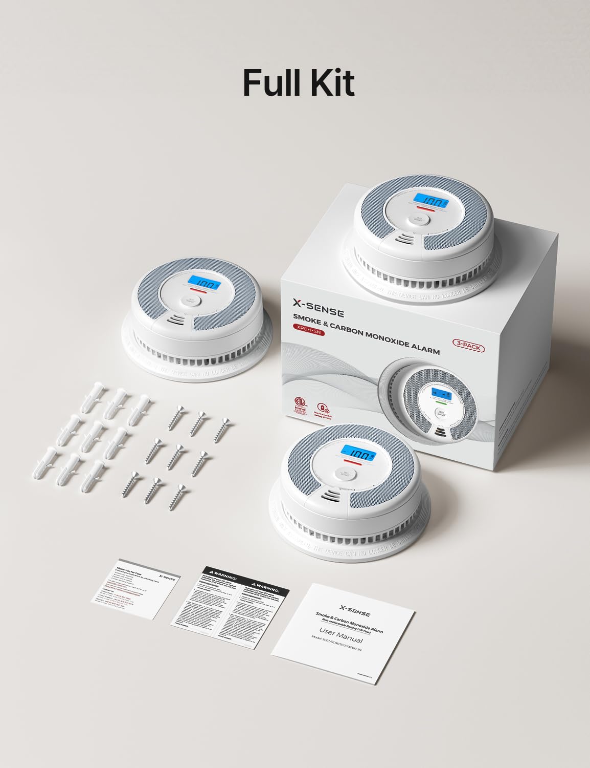 Smoke Detector Carbon Monoxide Alarm Combo 3-Pack E61586