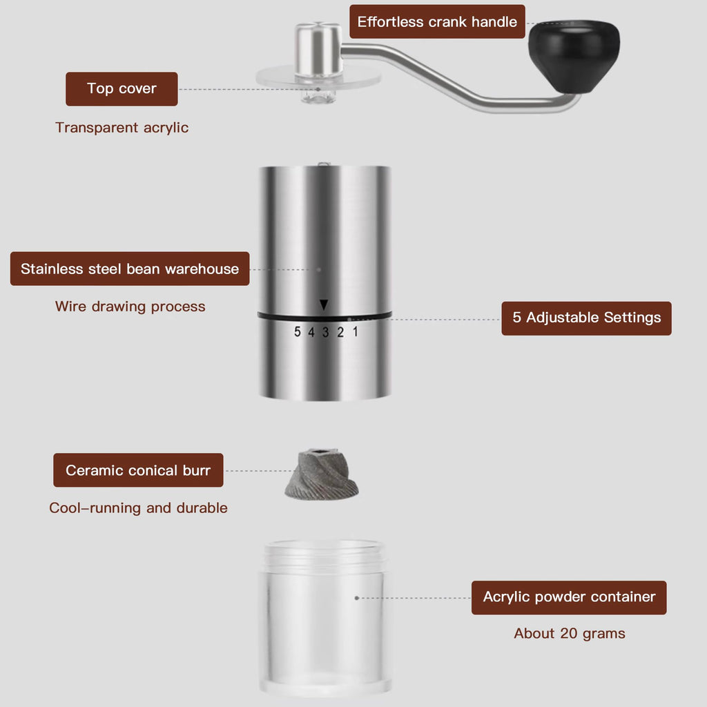 Manual Coffee Grinder with Ceramic Conical Burr O1749