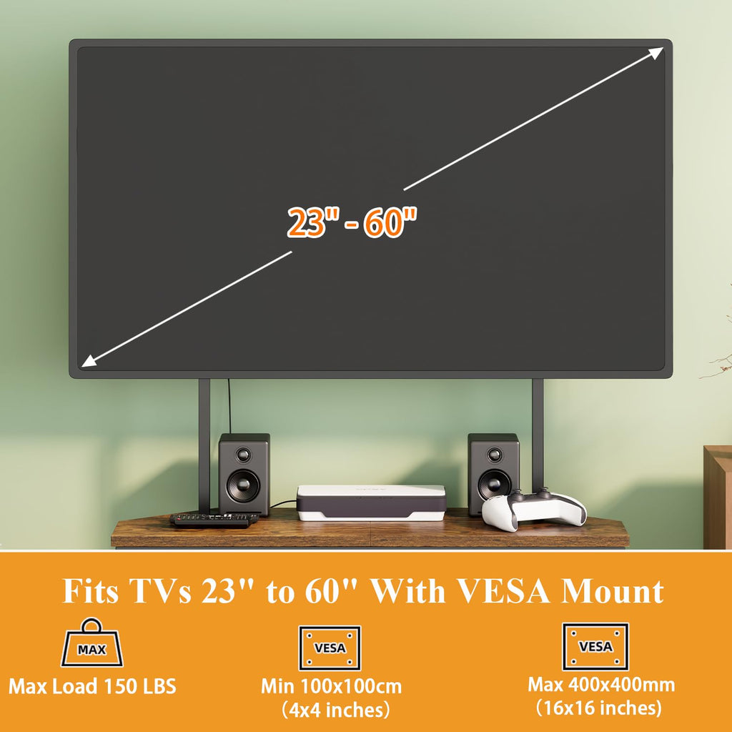 23" to 60" Corner TV Stand with Mount and Storage Shelves H53618