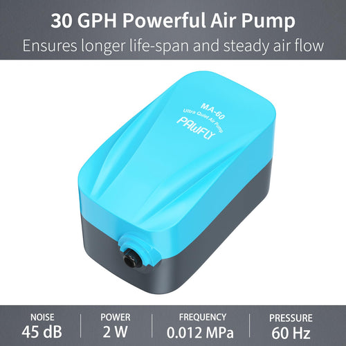 15-40 GPH Compact Quiet Aquarium Air Pump with Air Stone Q9110