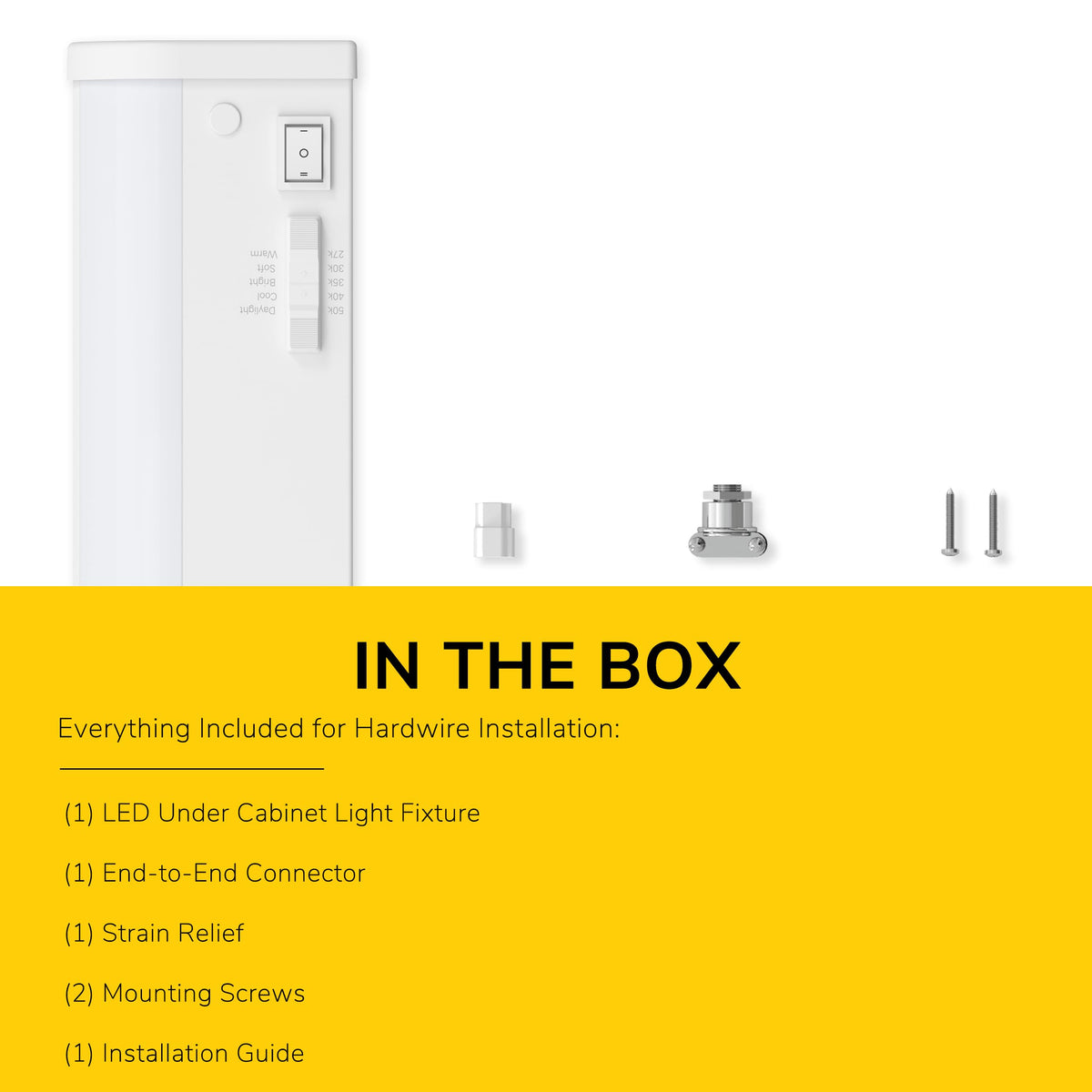 24-Inch LED Under Cabinet Light, 5-CCT Selectable, Dimmable, White V745