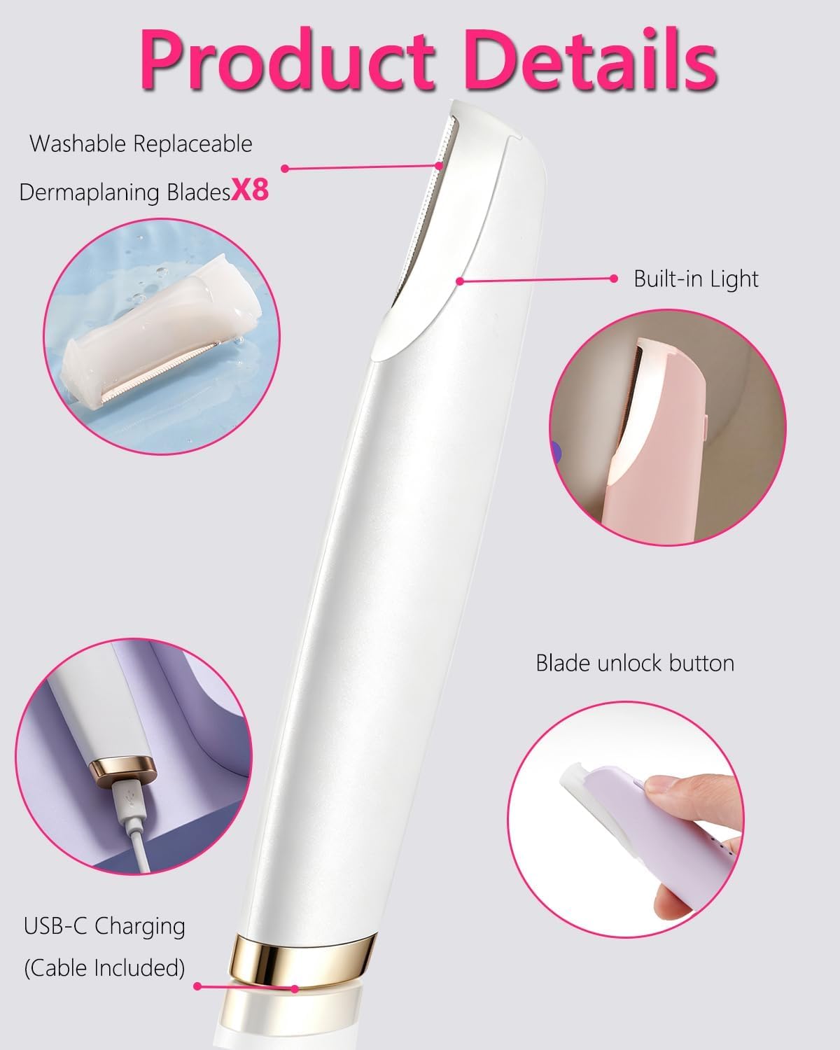 Dermaplane Razor with 9 Refill Blade F431