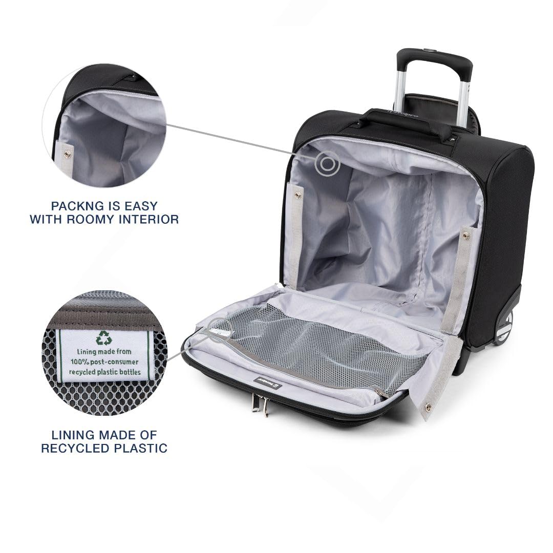 Softside Rolling Underseat Tote, Black, 14-Inch E826
