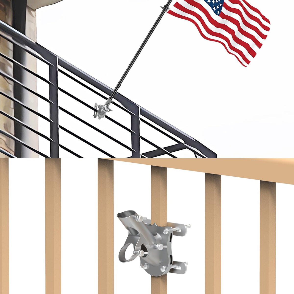 Aluminum Flag Pole Bracket for 1" Diameter Flagpole A8061