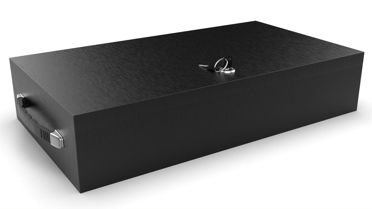 Fire Retardant Steel Security Chest Lock Box, 0.43 Cubic Ft, Black U4717