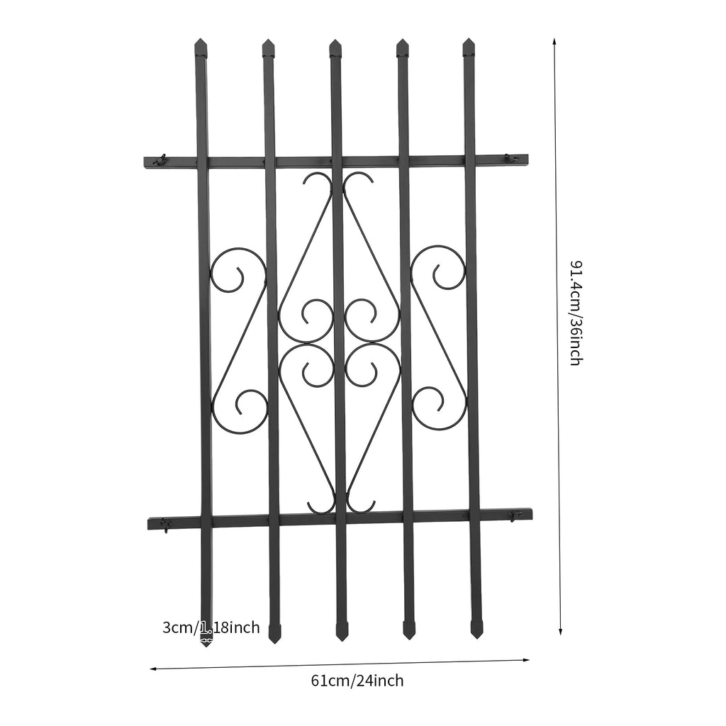Black 24 x 36 Inch 2PCS Heavy Duty Window Security Bars G612998