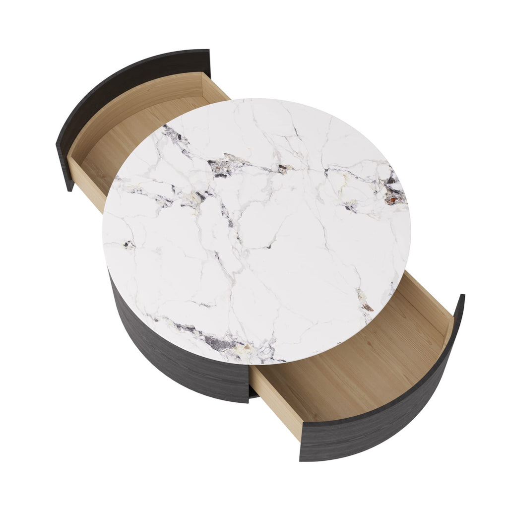 Round Coffee Table with 2 Drawers X377342