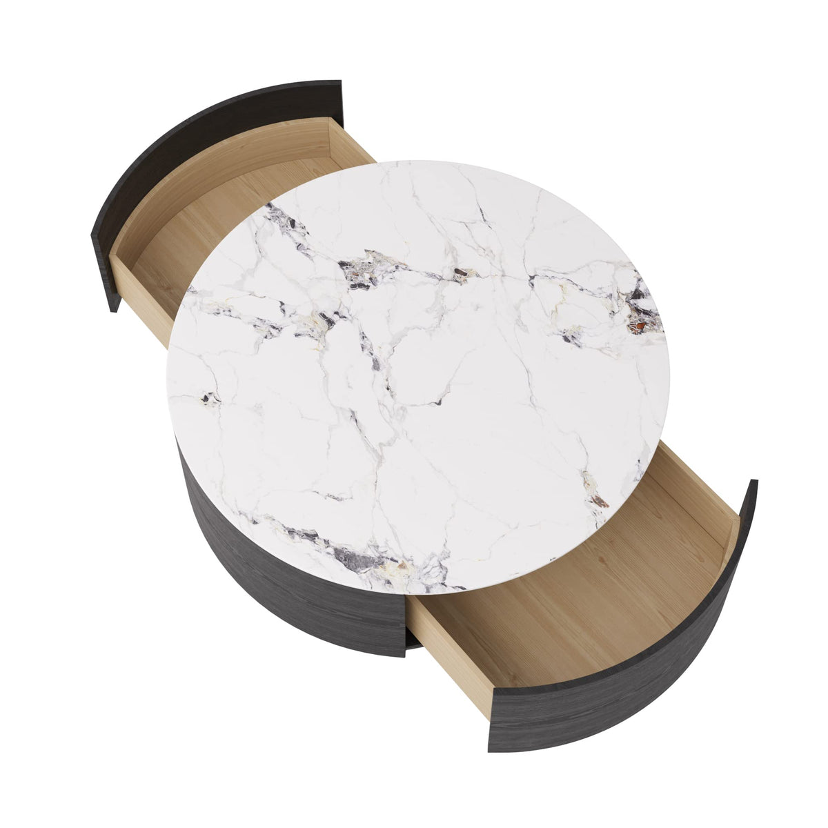 Round Coffee Table with 2 Drawers X377342