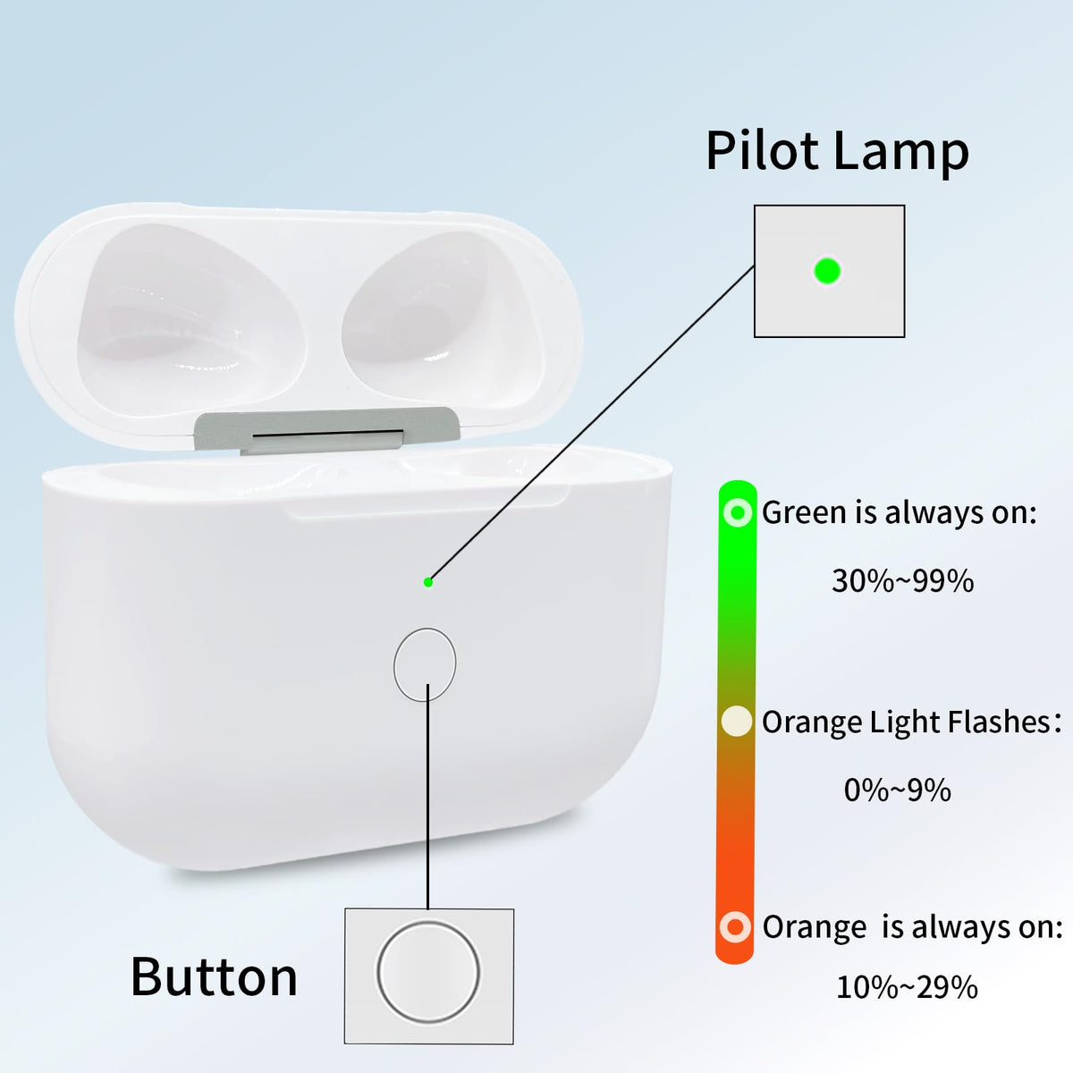 Replacement Charging Case with USB-C & Reset Button E191