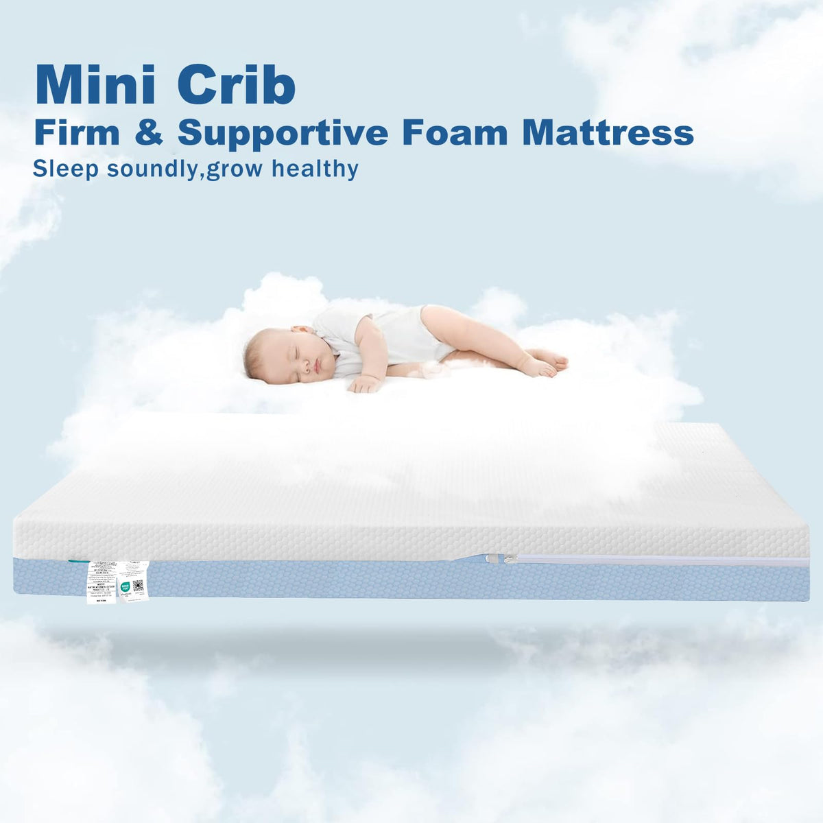 Mini Crib Mattress Dual-Sided Foam with Washable Cover N712