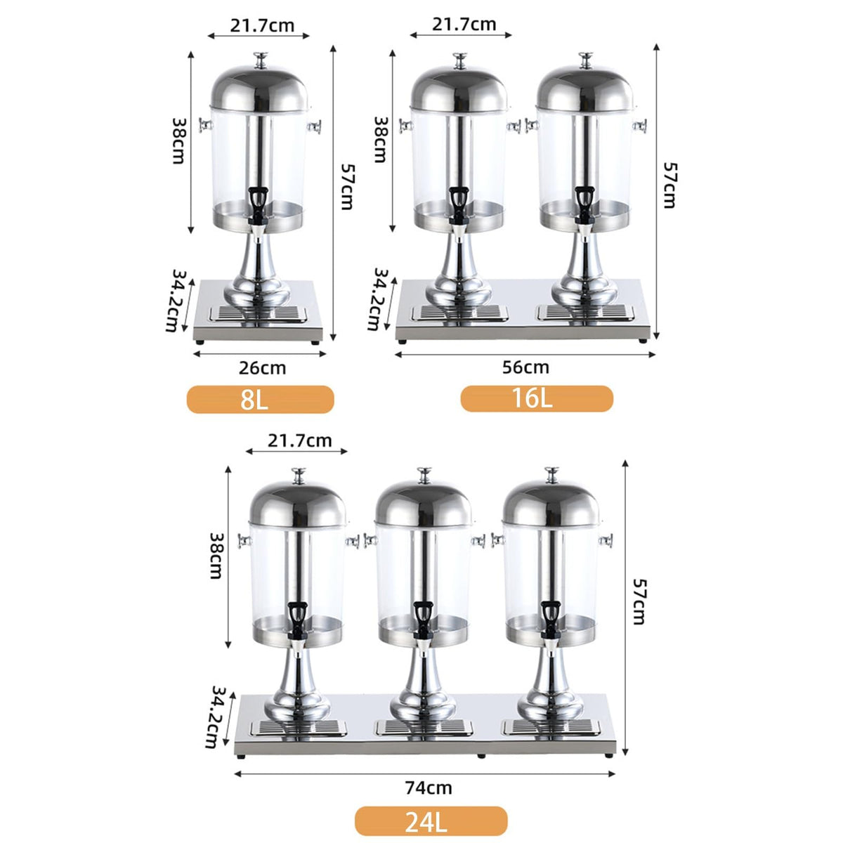 Stainless Steel Beverage Dispenser with Stand 24L G43081