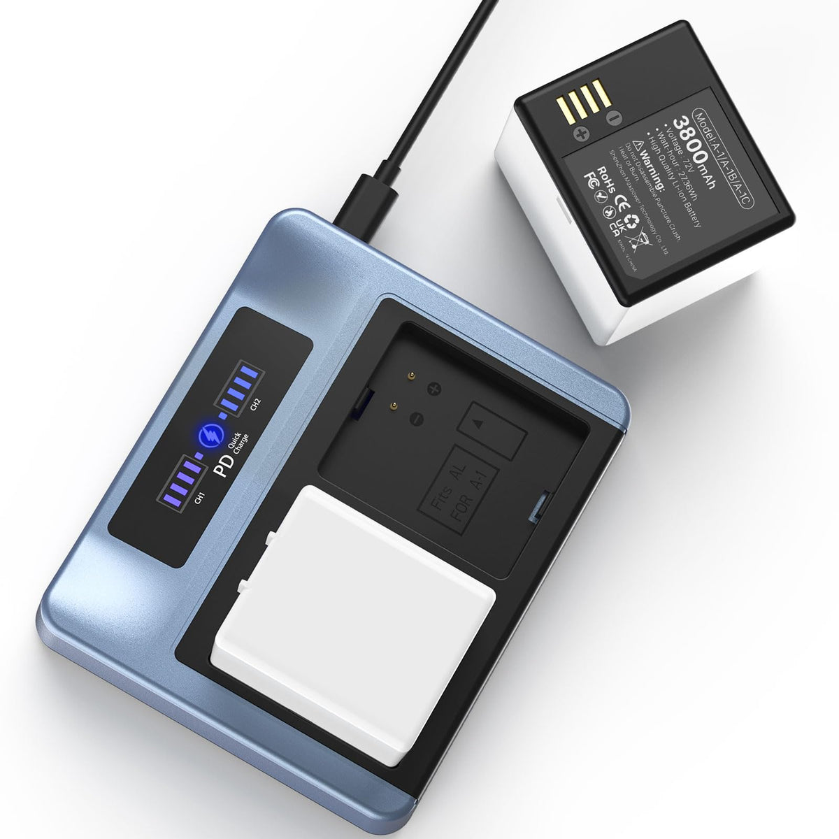 3800mAh Rechargeable Lithium Battery with Charger Station G6601