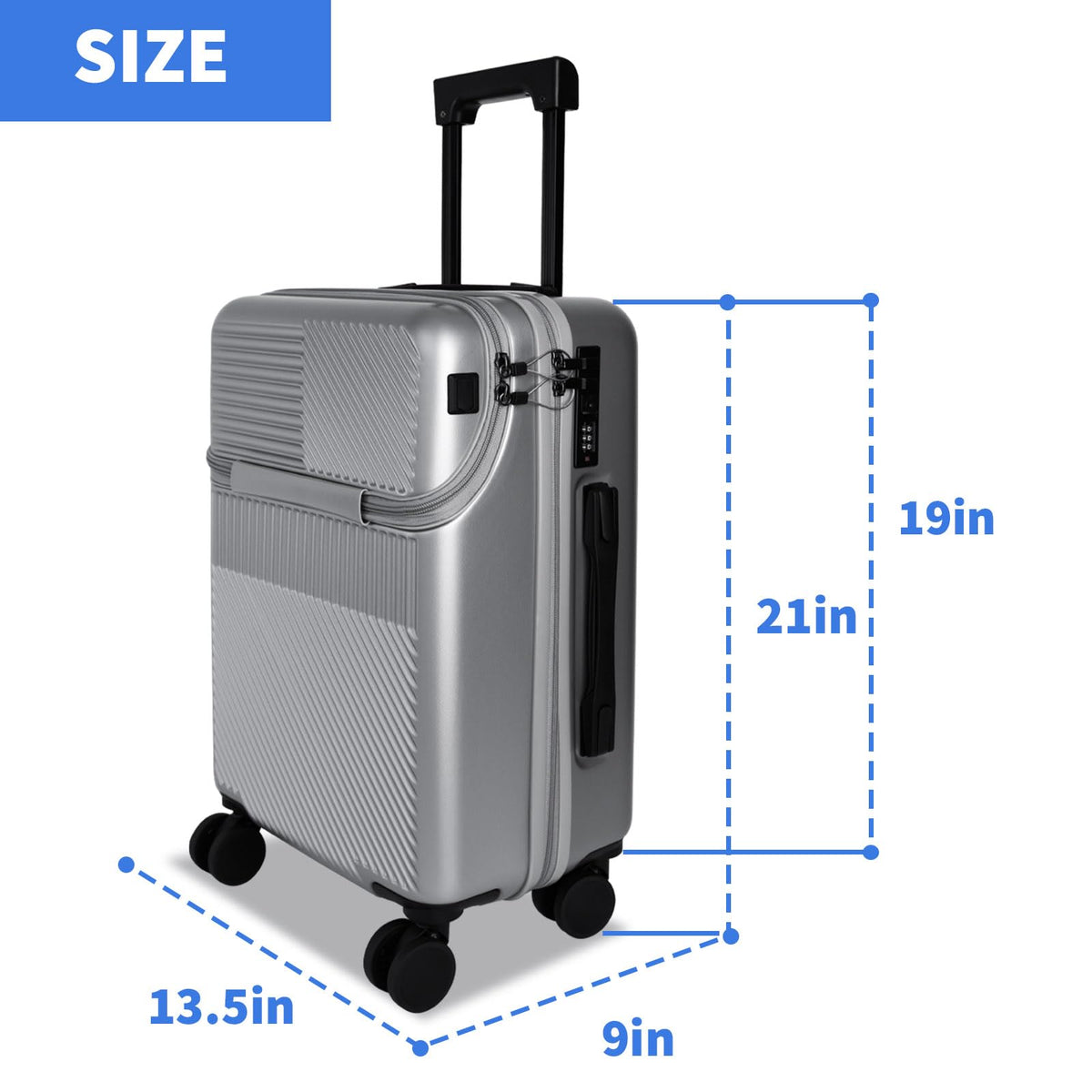 20 inch Hardshell PC Carry on Luggage with Wheels C9166