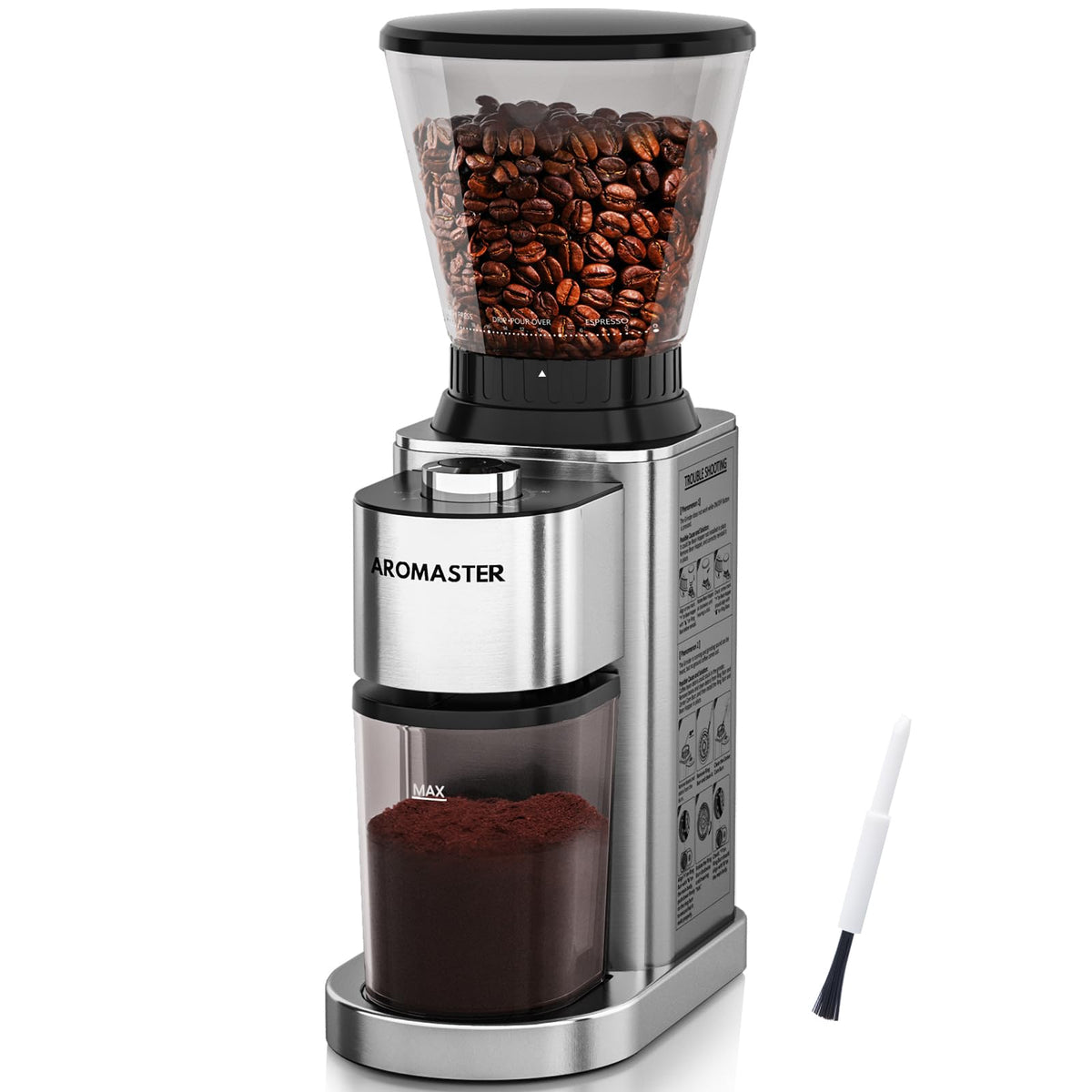 Conical Coffee Bean Grinder, 48 Settings, Anti-Static E524