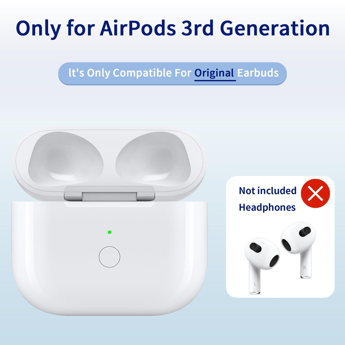 Replacement Charging Case with USB-C & Reset Button E191