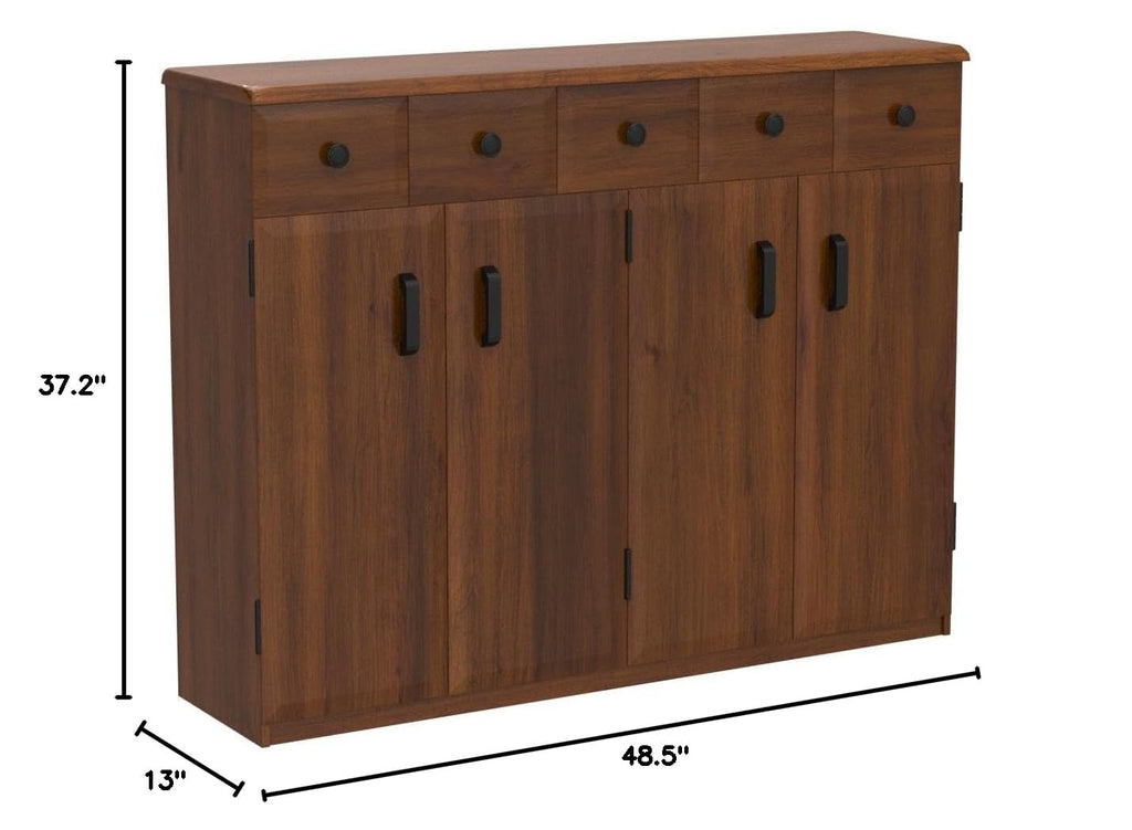 Walnut Media Cabinet with Drawers W3449