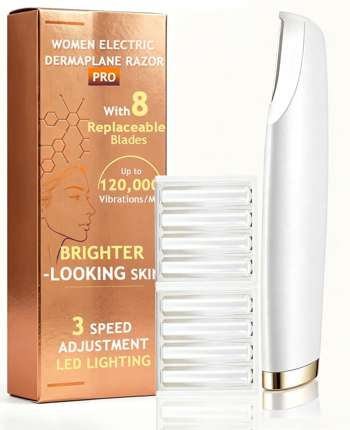Dermaplane Razor with 9 Refill Blade F431