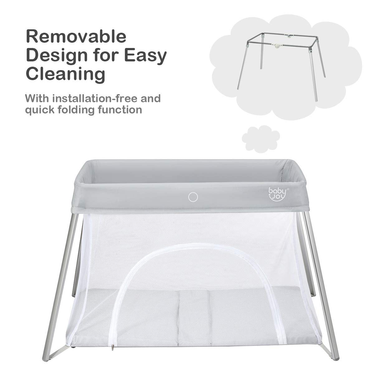 2 in 1 Portable Baby Playard with Mattress and Carry Bag P24121