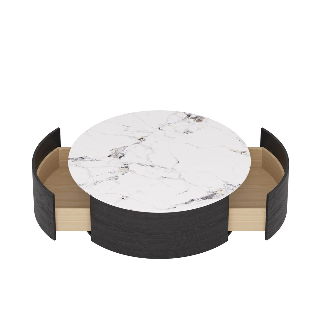 Round Coffee Table with 2 Drawers X377342
