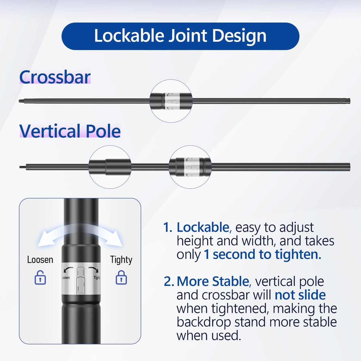 10x8.5FT Adjustable Backdrop Stand with Cross Base F3272