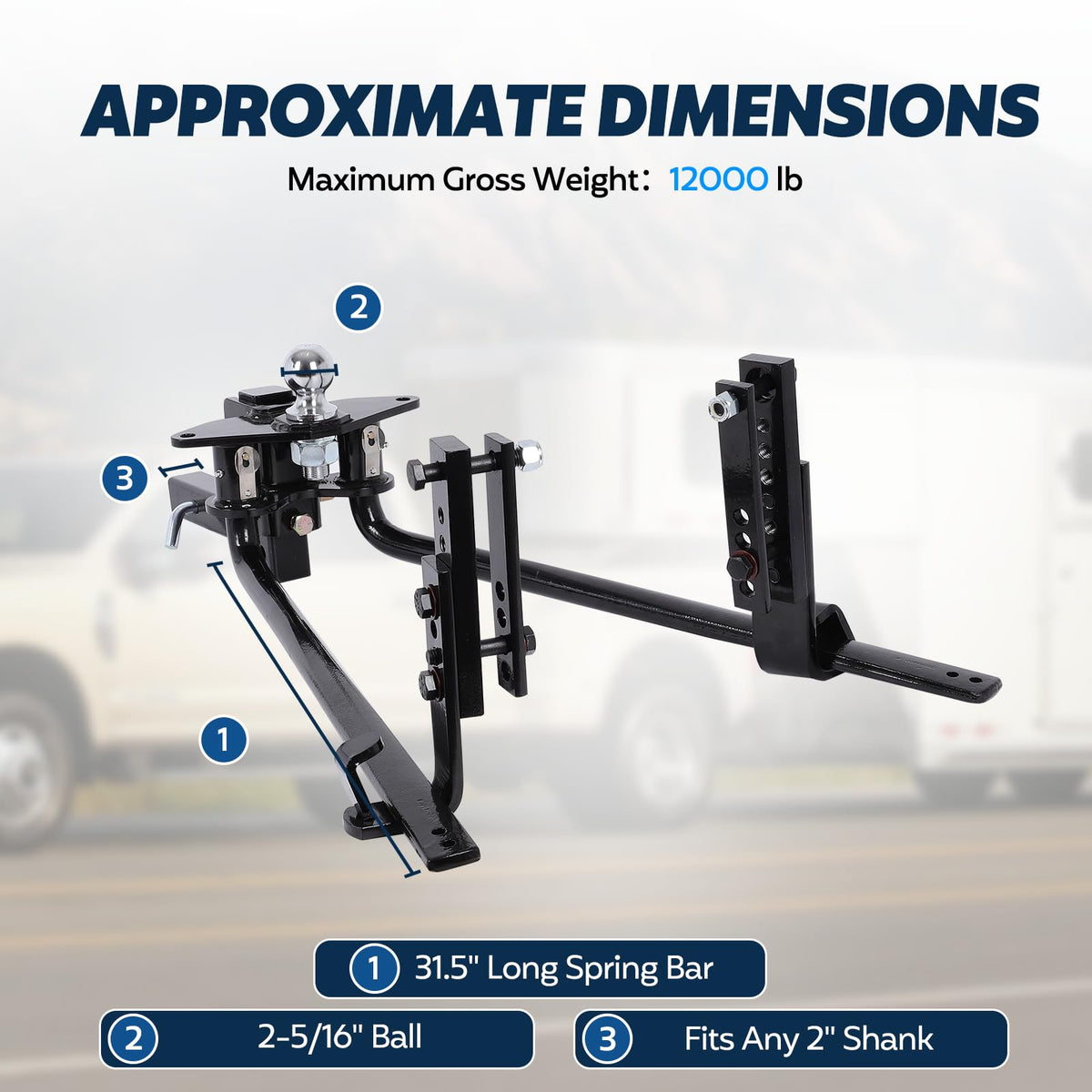 Heavy Duty Towing Hitch Bar Kit O23385