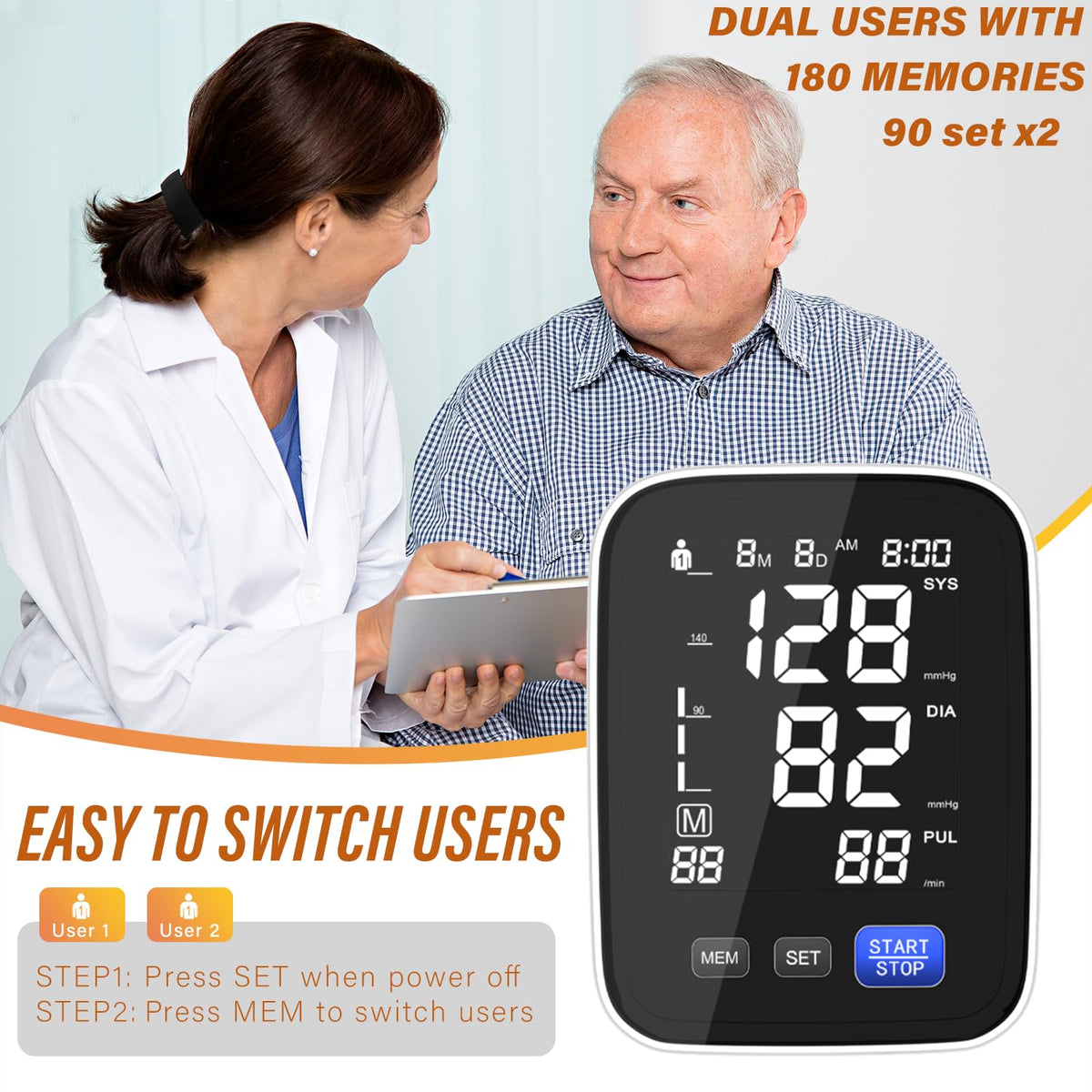 Automatic Upper Arm Blood Pressure Monitor with 8.5"-16.5" Cuff O14920