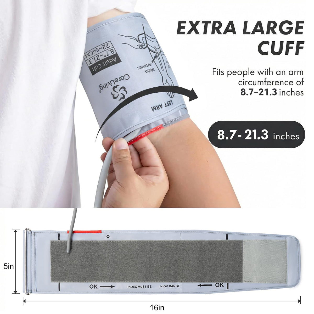 Extra Large Blood Pressure Cuff 8.7"-21.3" M63452