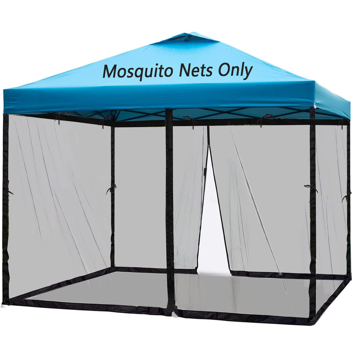 10x10 Mosquito Netting with Double Door Side Screen Black L2242