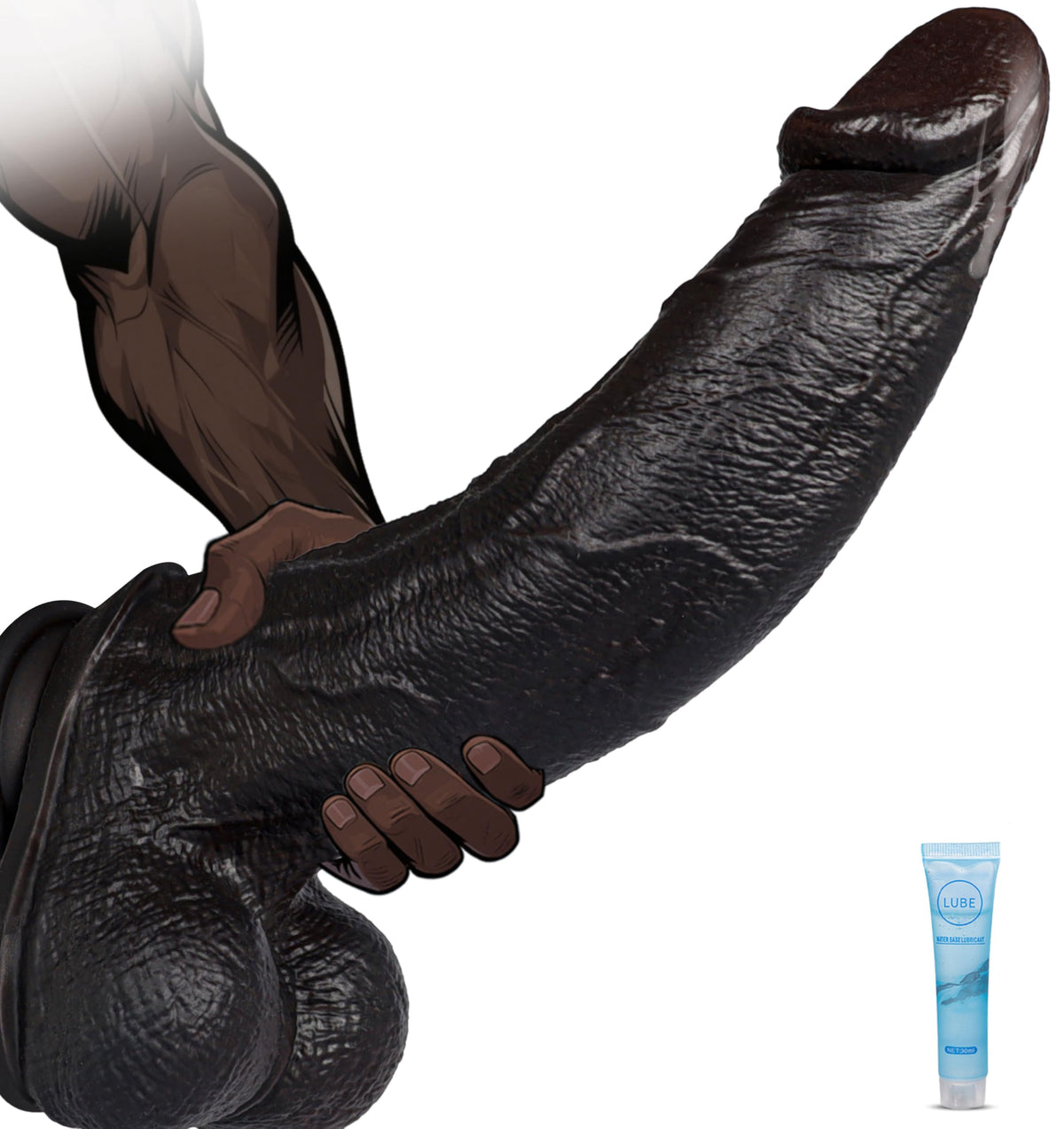 Black Realistic Silicone Dildo with Suction Cup W4592