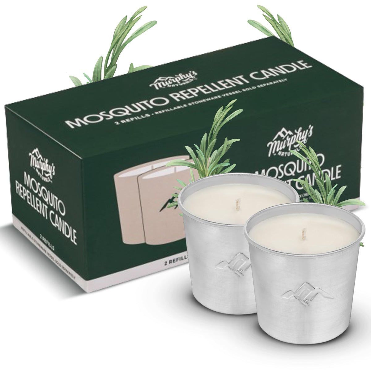 Mosquito Repellent Candle Refills 9 oz Pack of 2 O7101