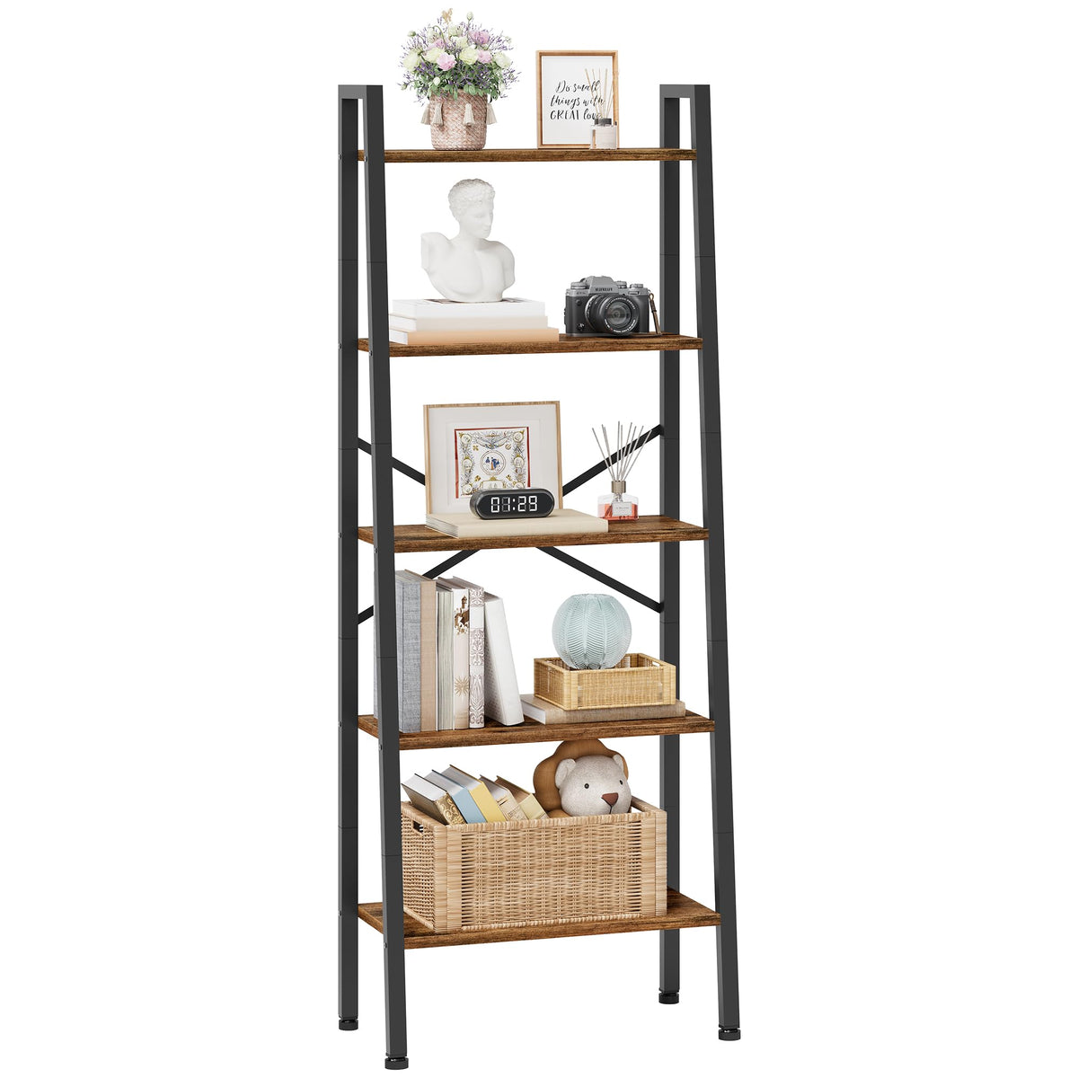 5-Tier Metal Ladder Bookshelf V9029