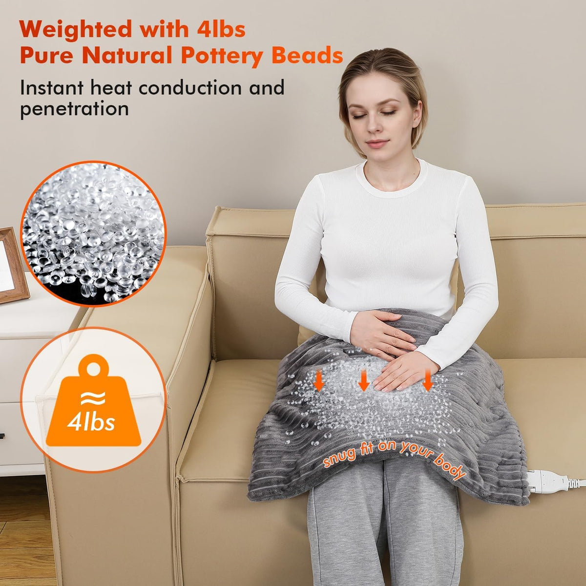 Far Infrared Jade Vibrating Weighted Heating Pad I3926